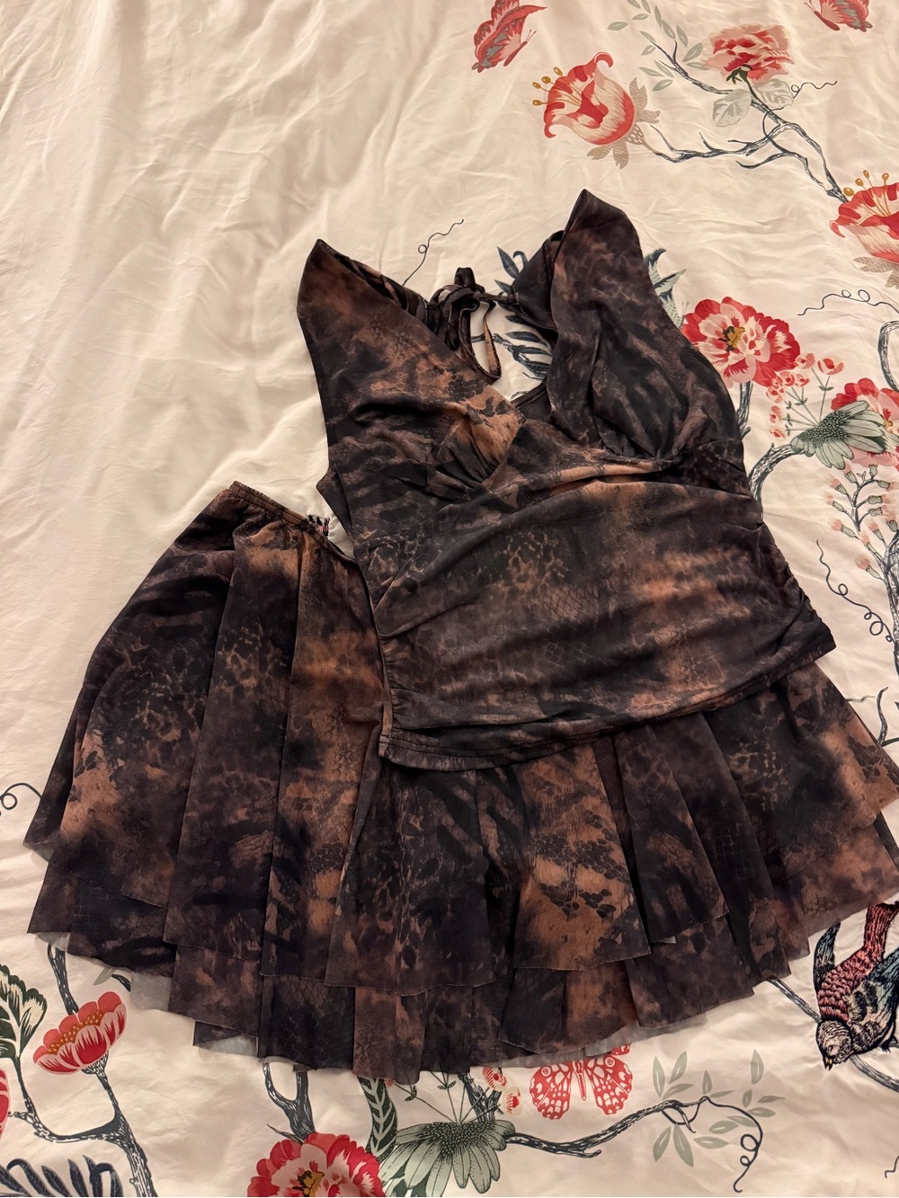 Women's Brown Matching Set ( Top and Skirt)